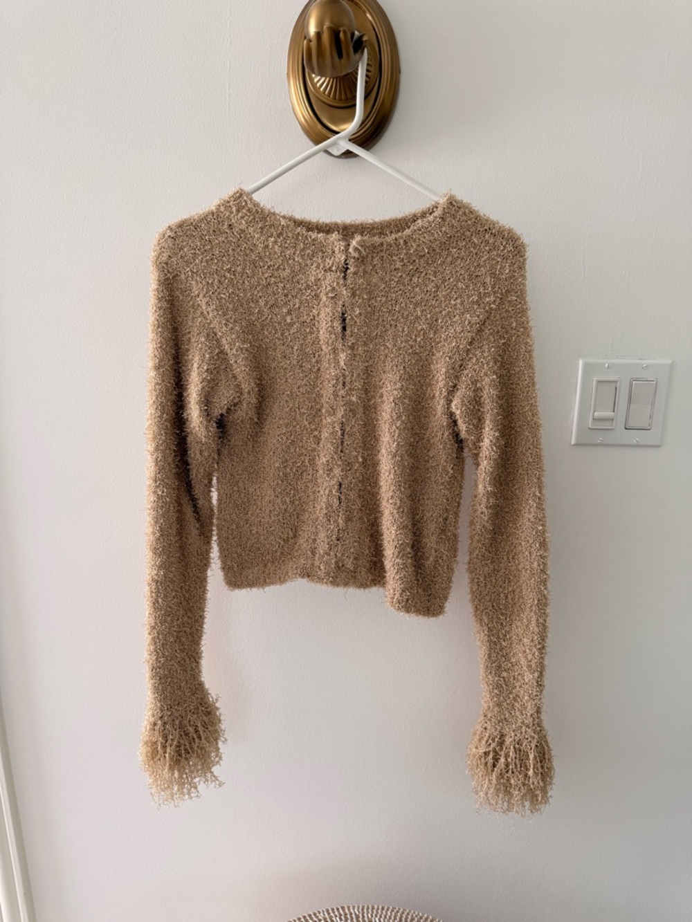 Zara Cropped Shaggy Cardigan